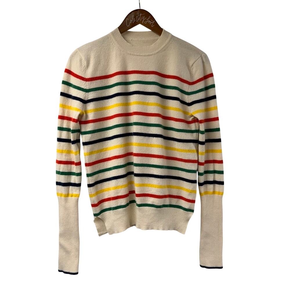 La Ligne Striped Sweater 100% Cashmere Hudson Striped Style XS *flaws